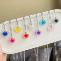گردنبند قلب مات و شفاف 26هزار تومان