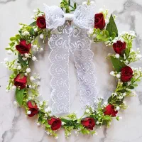 حلقه گل پشت دری|صنایع دستی و سایر لوازم تزئینی|قم, سالاریه|دیوار