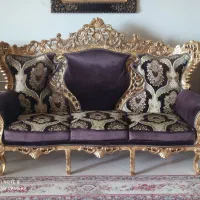 مبل ۹ نفره چوب راش پارچه ترک کاملا نو