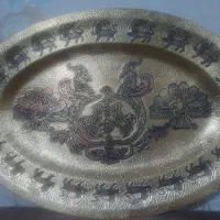 سینی برنجی تمام قلمکاری دست