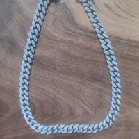 گردنبند استیل فول نگین بافتی