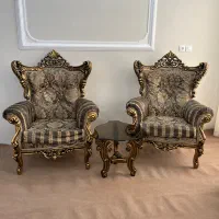 مبلمان نه نفره چوب گردو تر و تمیز و مرتب با عسلی|مبلمان خانگی و میز عسلی|زنجان, |دیوار