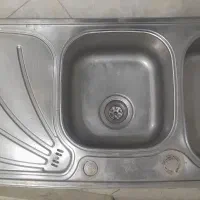 سینک ظرفشویی استیل دو لگن- لگن چپ ۵۰ در ۱۱۰