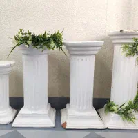 پایه سفالی گچی ستون جا گلدانی