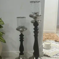 لوستر ۸ شعله فلزی با اباژور ست