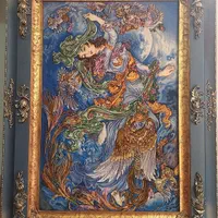 تابلو فرش چله ابریشم مینیاتوری بافت تبریز