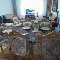 سلام میز نهار خوری بسیار زیبا جا دار شش نفره