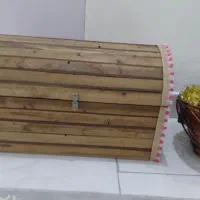 جعبه چوبی و سبد حصیری بله برون