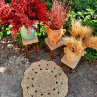 گل خشک ،دسته گندم و گلدون پتینه