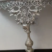 آینه و پایه با سنگ مرمر سفید کاملا سالم|بوفه، ویترین، کنسول|قم, زنبیل آباد|دیوار