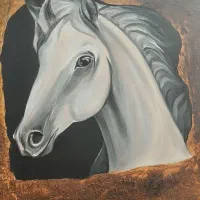 تابلو نقاشی رنگ روغن اسب حرفه‌ای