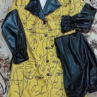 مانتو شلوار چرم