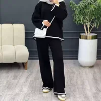 بلوز شلوار بافت مشکی