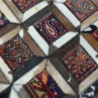 پوست و فرش دستباف قابی دایره قطر یک متر|فرش|مشهد, هنرستان|دیوار