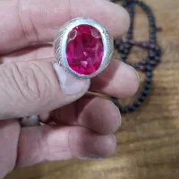 انگشتر یاقوت سرخ معدنی قدمت دار و کهنه و ناب