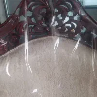 مبل منبت کار دست با ویترین و جلو مبلی نو با کاور