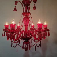 لوستر باکارات ۶ شاخه قرمز|لوستر و چراغ آویز|تهران, بهارستان|دیوار