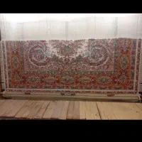 فرش نیمه کاره ابریشم ۱۲متری نقشه موج مهرزیر قیمت|فرش|تبریز, |دیوار
