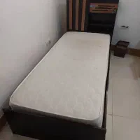 تختخواب تک نفره و آینه دراور
