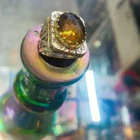 انگشتر سترین رکاب نقره  ۸تا الماس تاج برنجی