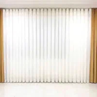 والان پرده رنگ خردلی مخمل درجه یک