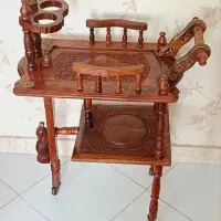 میز بار منبت برنزکوب هندی قدیمی آنتیک عتیقه