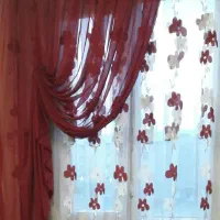 پرده حریر با والان