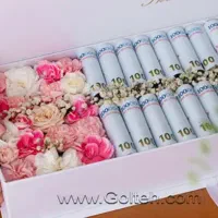 دسته گل وباکس گل پولی