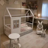 تخت خواب کودک سیسمونی کمد دراور