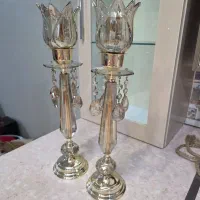 یک جفت شمعدان نیم متری لوستری