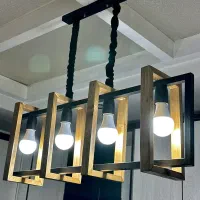 لوستر چوب و فلز مدرن و نئوکلاسیک|لوستر و چراغ آویز|رشت, بلوار گیلان|دیوار