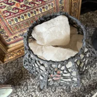 آباژور شیک با سنگ نمک|چراغ خواب و آباژور|مشهد, هنرستان|دیوار