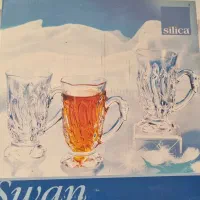 استکان دسته دار طرح قو