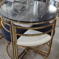 میز ناهارخوری گرد فلزی ۴نفره
