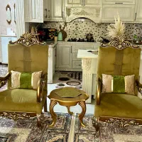 مبل نیمه سلطنتی ۸نفره همراه با تخت دونفره|مبلمان خانگی و میز عسلی|شیروان (خراسان), |دیوار