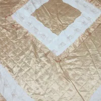 روتختی دو نفره ساتن رنگ طلایی ۴ تکه نو