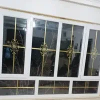 پنجره upwc شیشه دکوراتیو توری متحرک