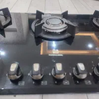 گاز رومیزی ۵شعله شیشه ای پرنیان