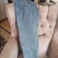 شلوار جین مام رنگ ابی