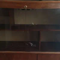 کتابخانه چوبی با در ب شیشه|کتابخانه، شلف، قفسههای دیواری|اردبیل, |دیوار