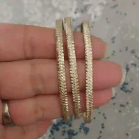 سه عدد النگو رنگ ثابت طلا روس