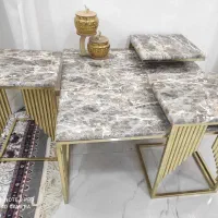 میز عسلی فلزی طلایی