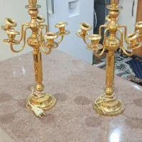 یک جفت شمعدان طلایی