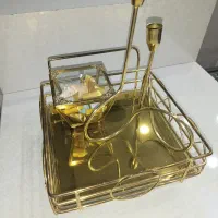 ست سینی قندان و شمعدان