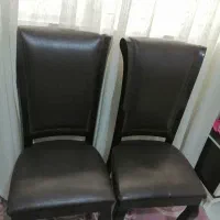 دو عدد صندلی غذاخوری روکش چرمی