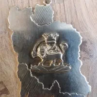 *پلاک و زنجیر نقشه ایران نقره *