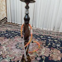 دوعدد قلیان چوبی و برنز