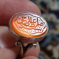 انگشتر عقیق یمنی پرتقالی قاجاری