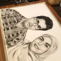 نقاشی سیاه قلم|تابلو، نقاشی، عکس|قم, بنیاد|دیوار