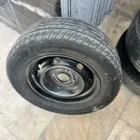 چهار عدد رینگ و لاستیک 205لاستیک60درصد سالم